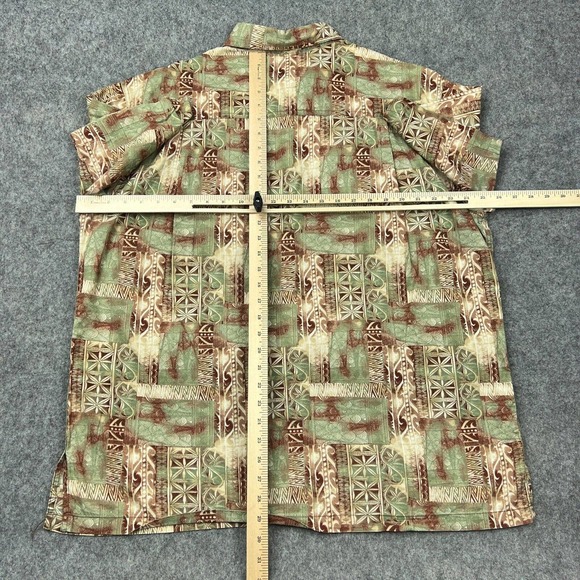 Weekender Shirt Mens Extra Large Brown Hawaiian Short Sleeve Button Up Camp VTG - Picture 8 of 12
